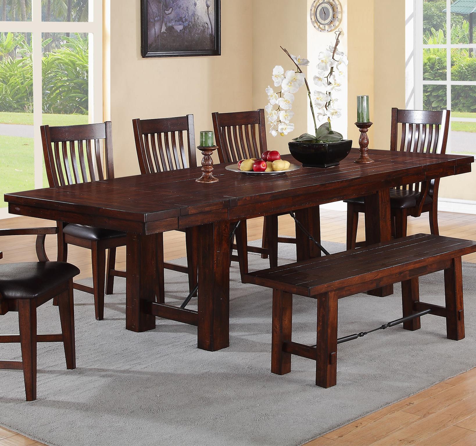 Sauder beginnings trestle hot sale dining table with benches